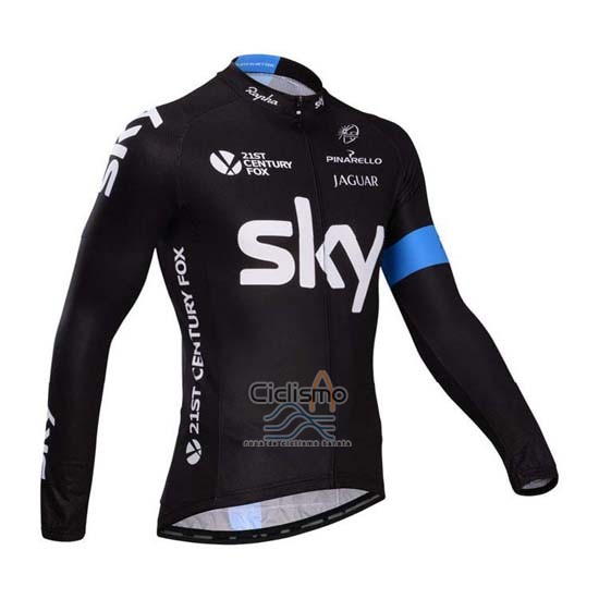 Sky Ropa Ciclismo Culotte Largo 2014 Mangas Largas Negro y Azul